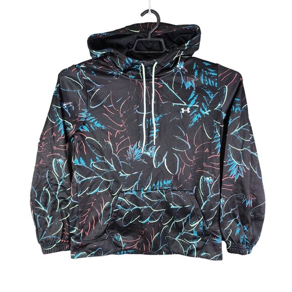 Womens Under Armour Loose Fit Hooded Pullover Sweatshirt Multicolor Leaf Size S - Picture 1 of 12